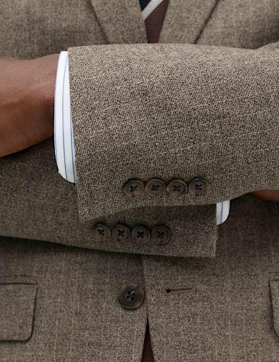 Schmal geschnittene Anzugjacke mit Stretchanteil und Nadelstreifenmuster