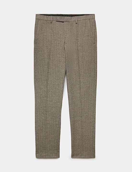Slim Fit Striped Suit Trousers