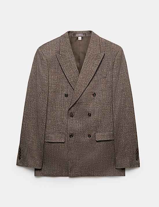 Tailored Fit Textured Stretch Suit Jacket
