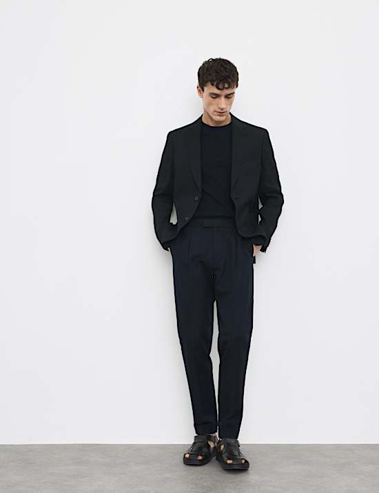 Linen Blend Textured Blazer