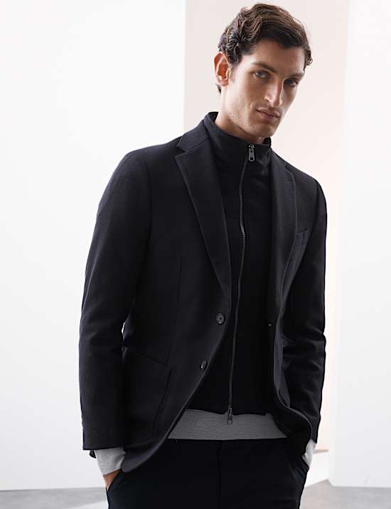 Cotton Rich Knitted Blazer with Gilet