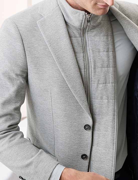 Cotton Rich Knitted Blazer with Gilet