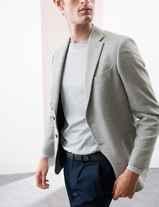 Cotton Rich Knitted Blazer with Gilet