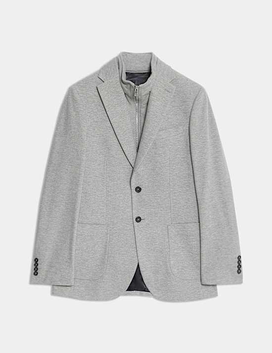 Cotton Rich Knitted Blazer with Gilet