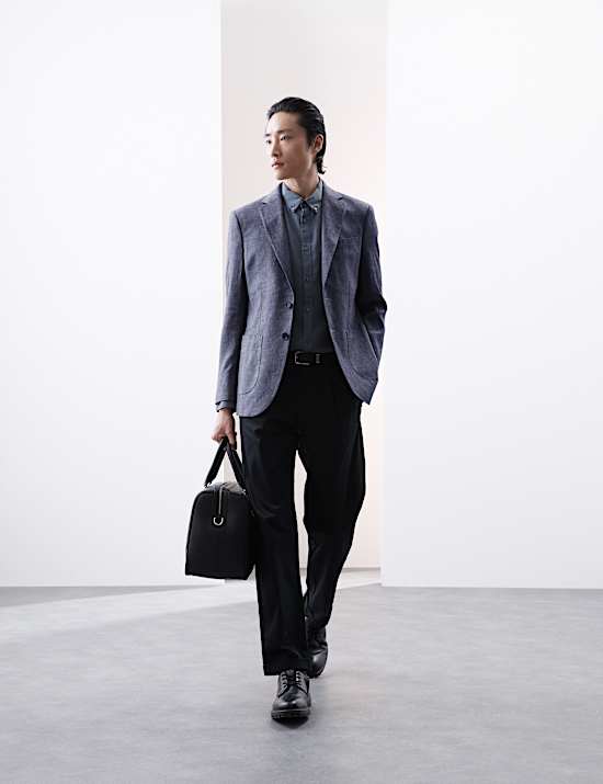 Tailored Fit Italian Linen Blend Twill Blazer