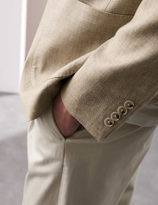 Tailored Fit Italian Linen Blend Twill Blazer