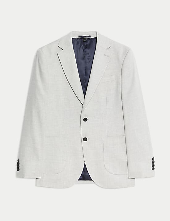 Σακάκι ντιαγκονάλ με προσαρμοσμένη εφαρμογή από σύμμεικτο ιταλικό λινό