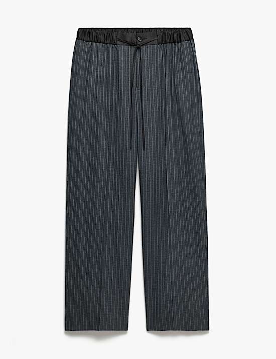 Pantalon de costume extensible &agrave; rayures coupe d&eacute;contract&eacute;e