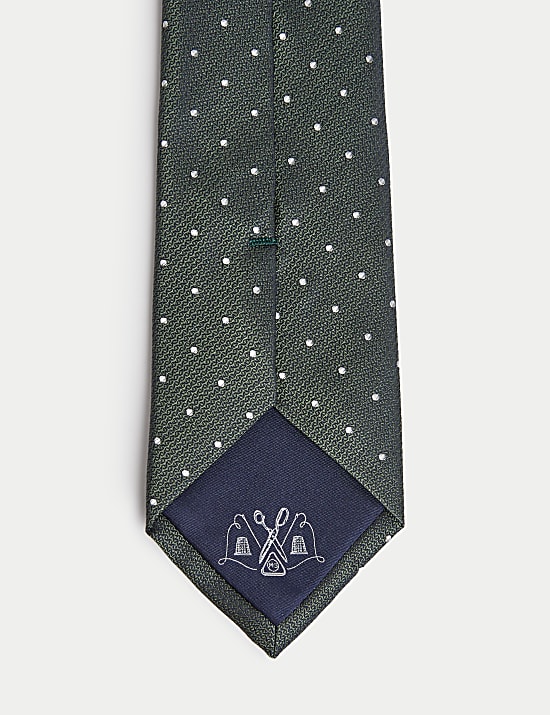 Cravate 100 % soie à pois