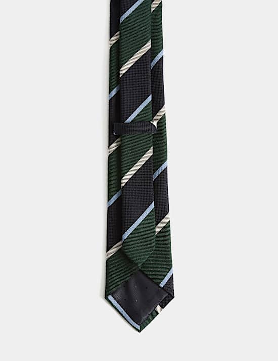 Wool Rich Striped Tie with Silk