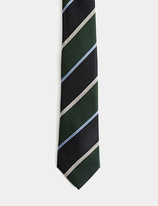 Wool Rich Striped Tie with Silk