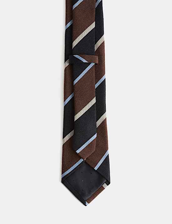 Wool Rich Striped Tie with Silk