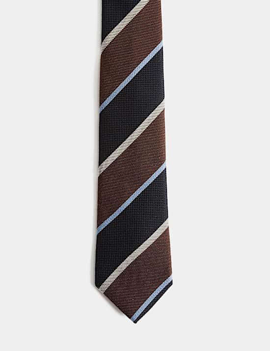 Wool Rich Striped Tie with Silk