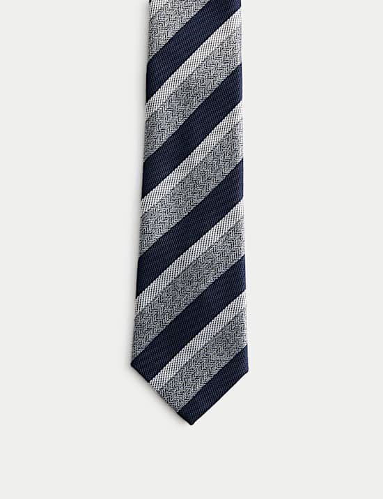 Striped Pure Silk Tie
