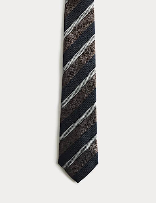 Striped Pure Silk Tie