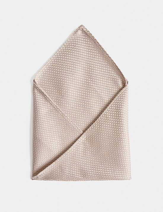 Textured Pure Silk Pocket Square