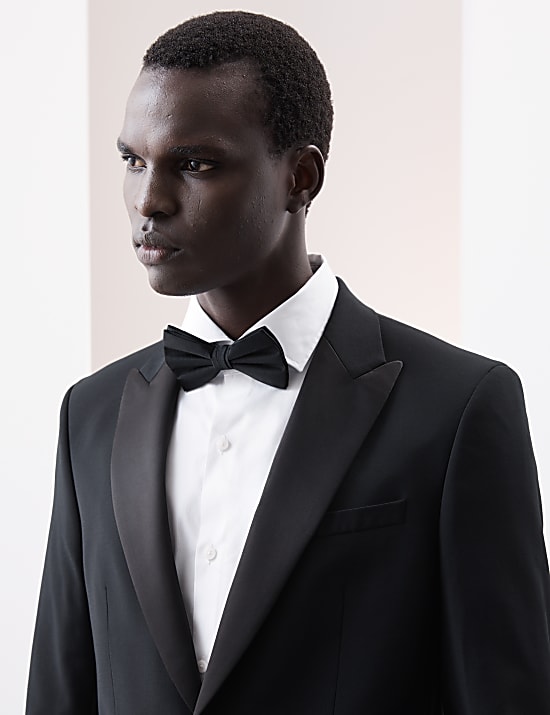 Tailored Fit Wool Blend Tuxedo Jacket
