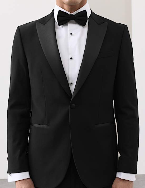 Tailored Fit Wool Blend Tuxedo Jacket