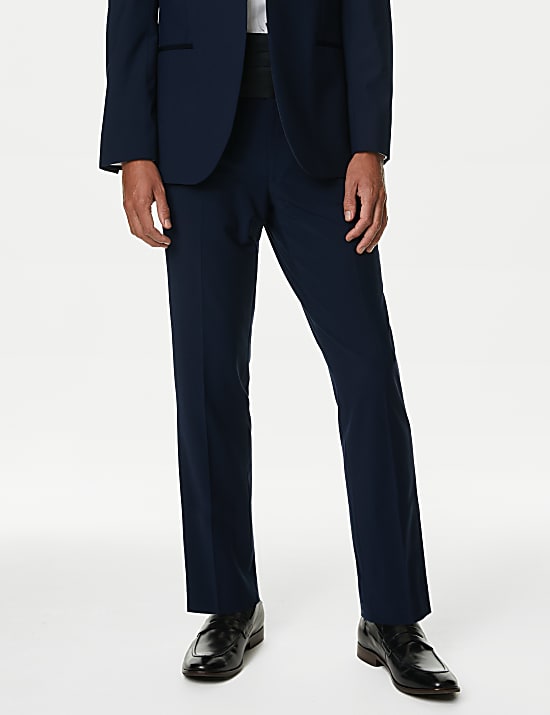 Tailored Fit Wool Blend Tuxedo Trousers