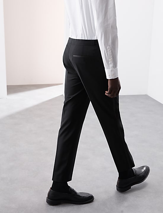 Tailored Fit Wool Blend Tuxedo Trousers