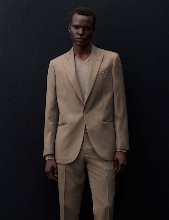 Veste de smoking coupe ajust&eacute;e en satin extensible