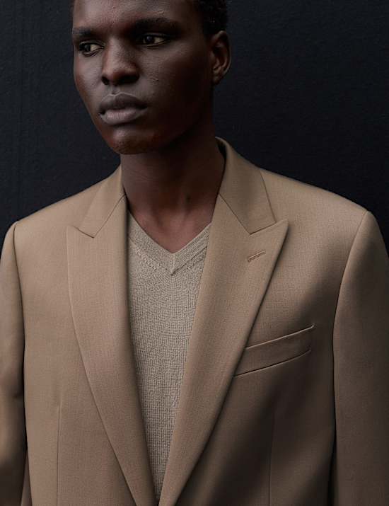 Veste de smoking coupe ajust&eacute;e en satin extensible