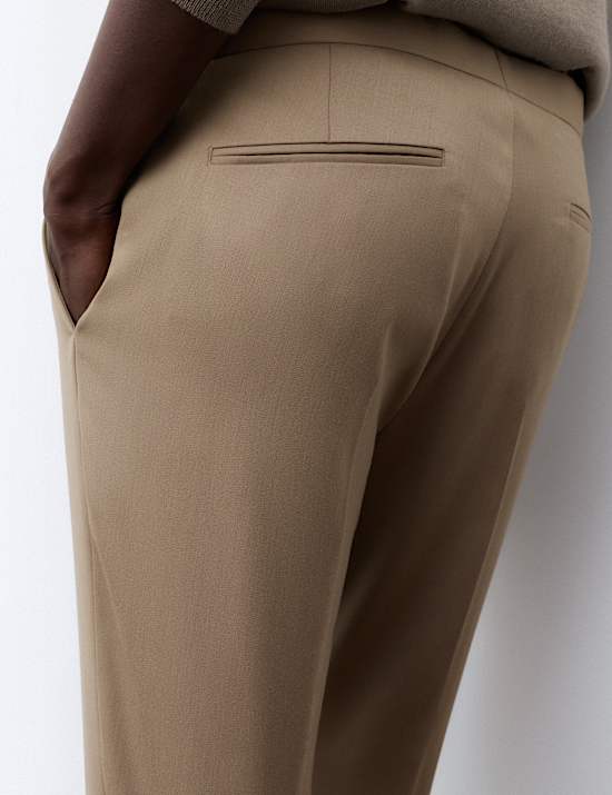 Wool Rich Sateen Tuxedo Trousers with Stretch