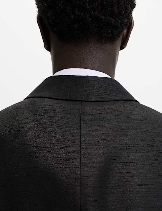 Tailored Fit Textured Sheen Tuxedo Jacket