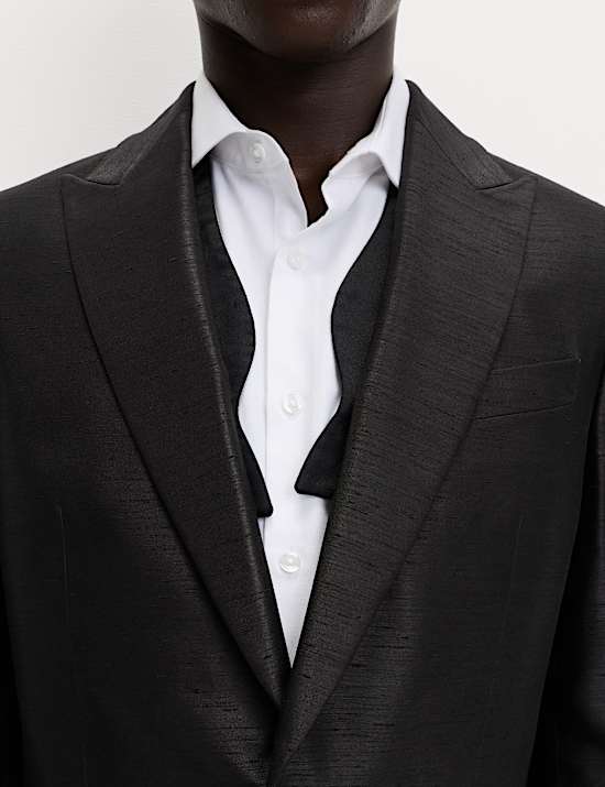 Tailored Fit Textured Sheen Tuxedo Jacket