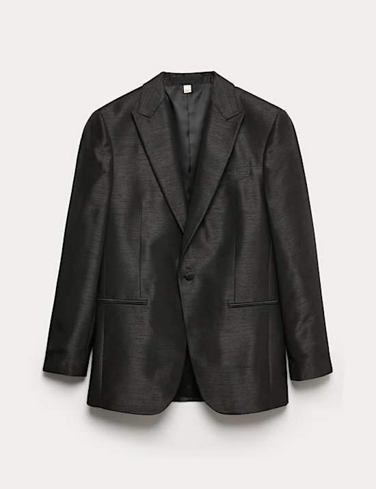 Tailored Fit Textured Sheen Tuxedo Jacket