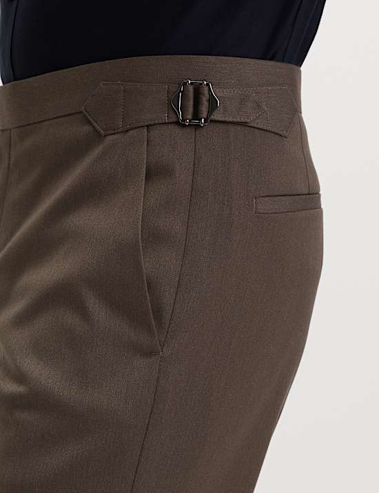 Tailored Fit Sateen Stretch Tuxedo Trousers