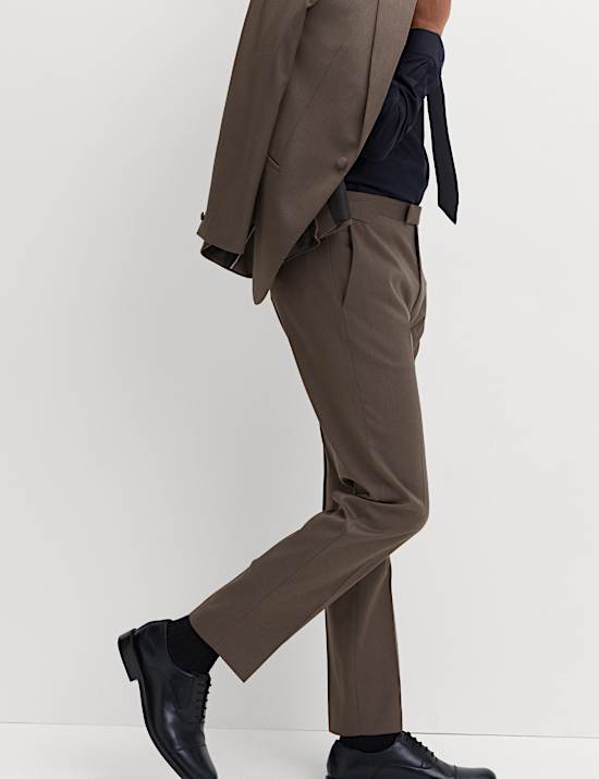 Tailored Fit Sateen Stretch Tuxedo Trousers