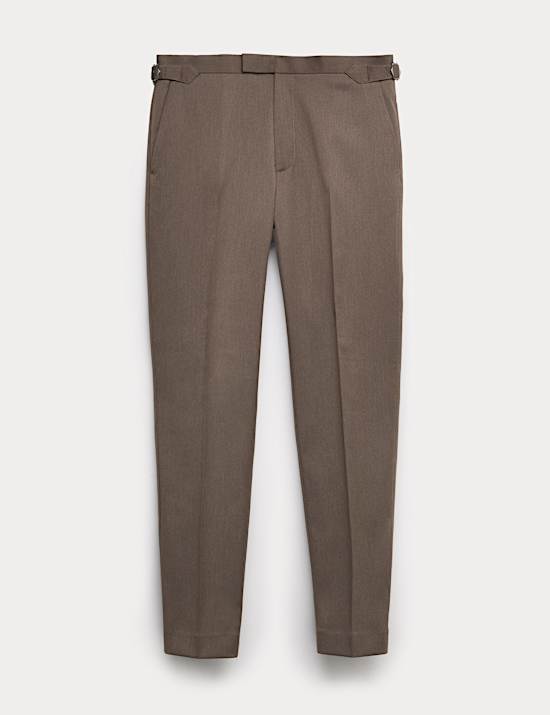 Tailored Fit Sateen Stretch Tuxedo Trousers