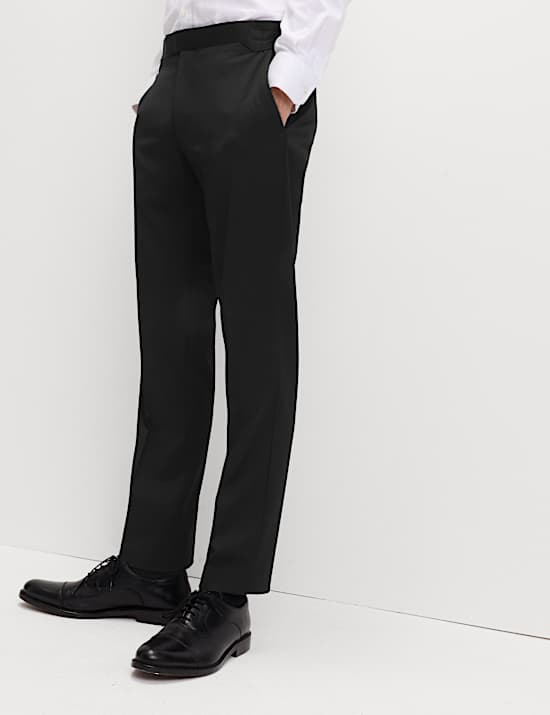 Satin-Anzughose mit Stretchanteil in eng anliegender Passform