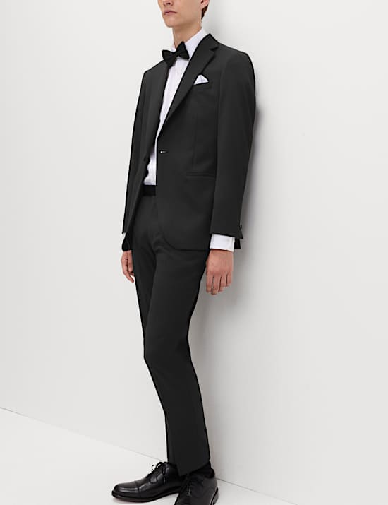 Satin-Anzughose mit Stretchanteil in eng anliegender Passform