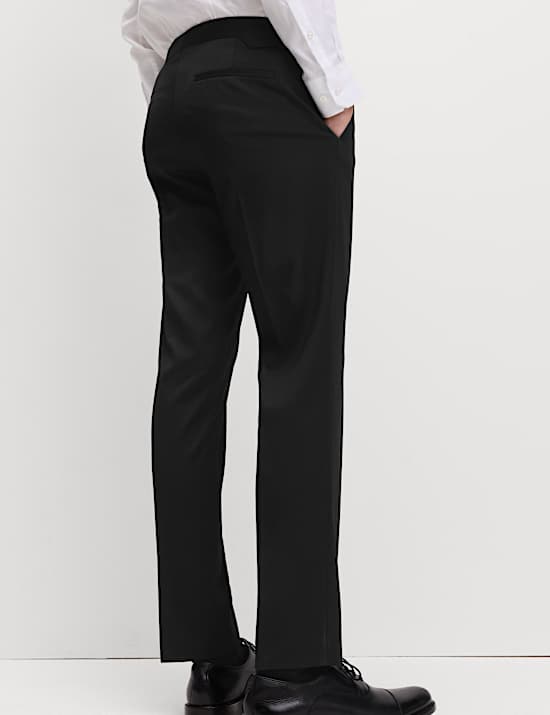 Satin-Anzughose mit Stretchanteil in eng anliegender Passform