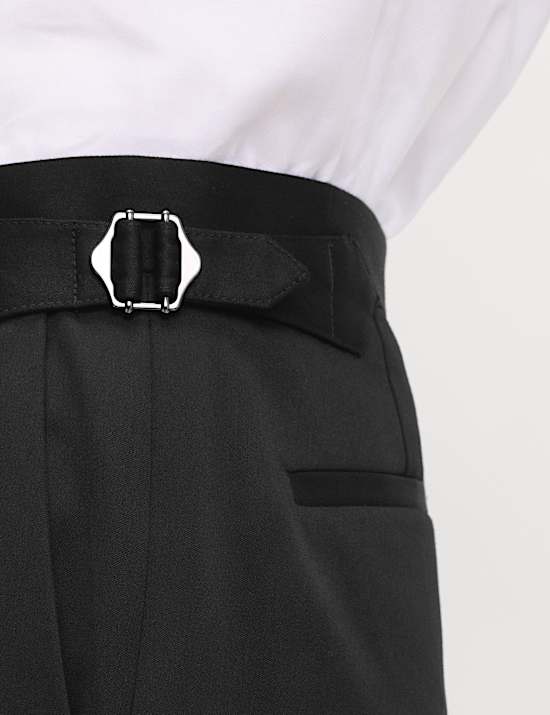 Satin-Anzughose mit Stretchanteil in eng anliegender Passform