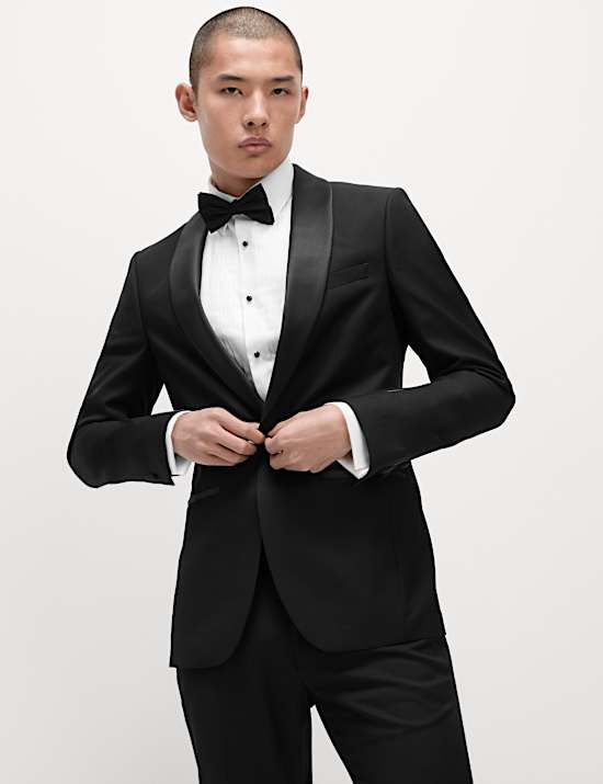Slim Fit Shawl Collar Stretch Tuxedo Jacket