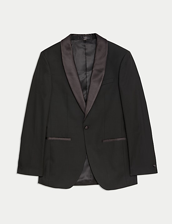 Schmal geschnittene Smoking-Jacke mit Stretchanteil und Schalkragen