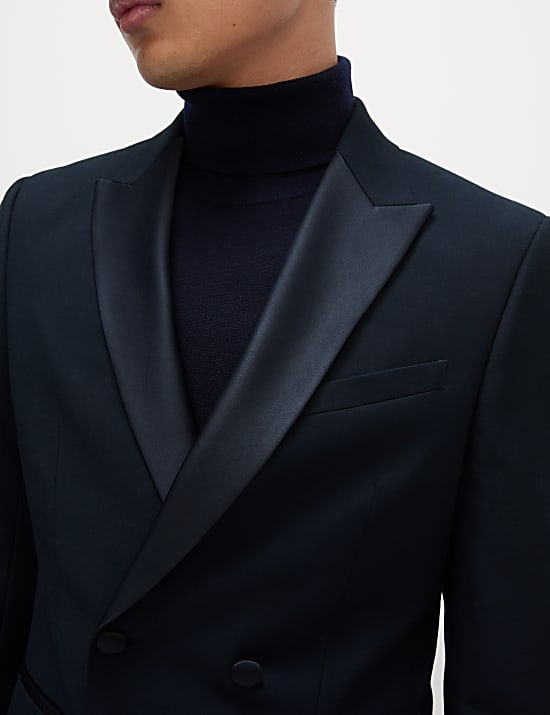 Slim Fit Double Breasted Tuxedo Jacket