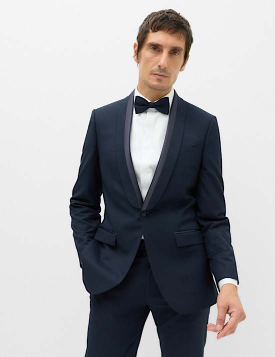 Tailored Fit Shawl Collar Tipped Tux Jacket