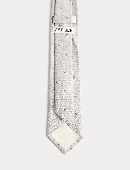 Corbata 100% seda paisley de espiga