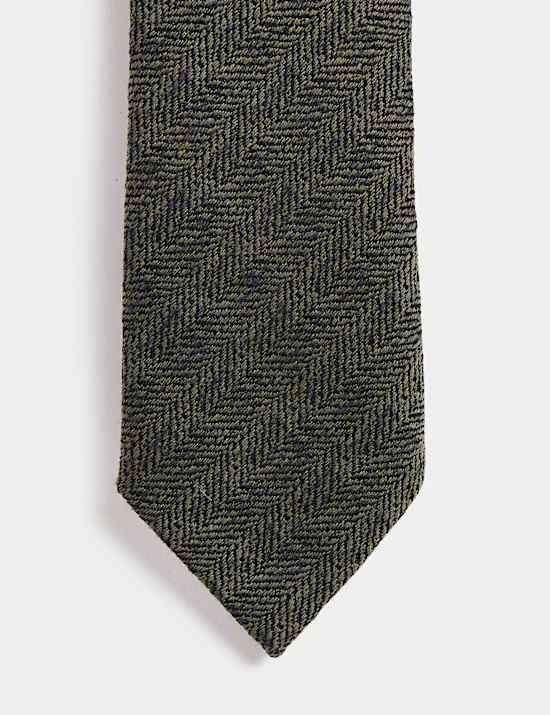 Herringbone Silk Blend Tie