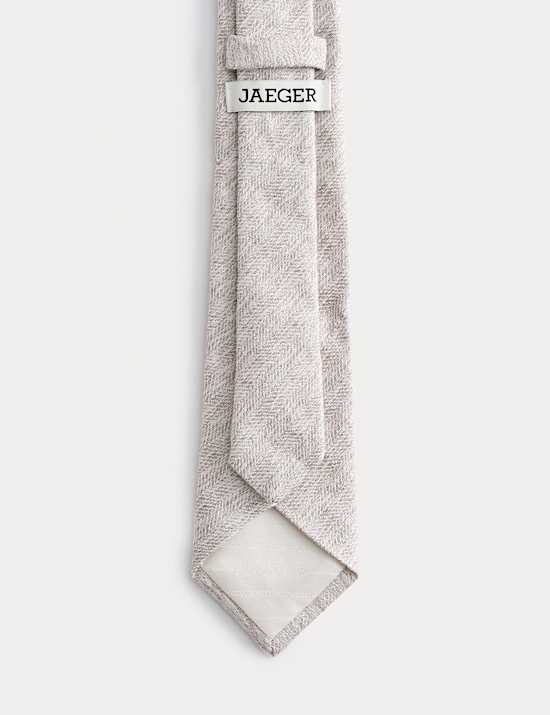 Cravate en soie mélangée à motif chevrons