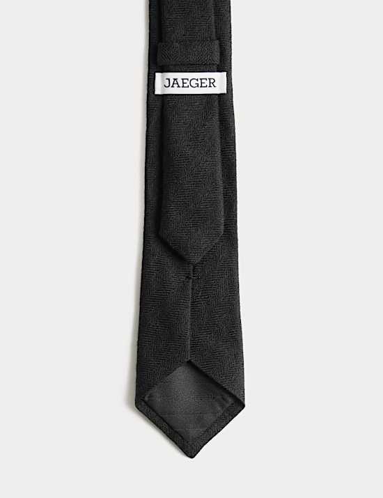 Cravate en soie mélangée à motif chevrons