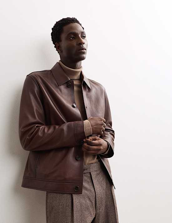 Leather Harrington Jacket