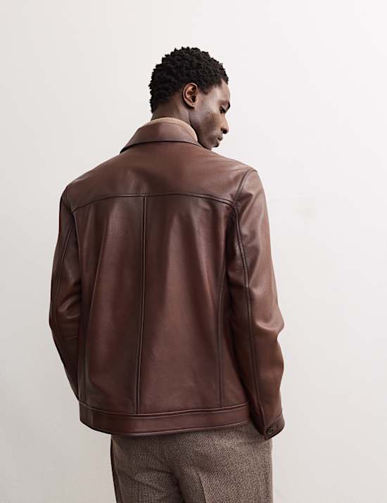 Leather Harrington Jacket