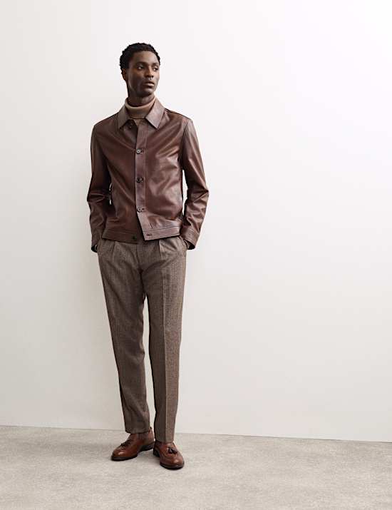 Leather Harrington Jacket