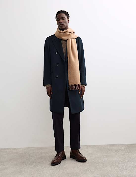 Manteau en mélange de cachemire et laine italienne à revers