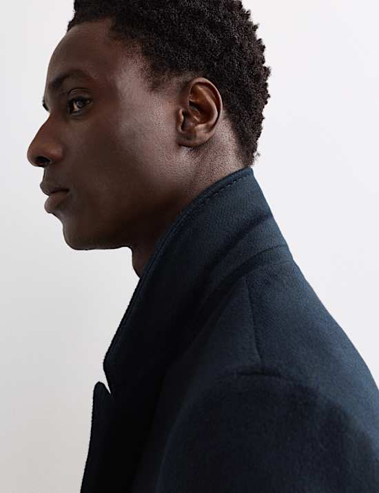 Manteau en mélange de cachemire et laine italienne à revers